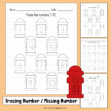 Fire Safety Math Fire Hydrant Tracing Numbers 1-20 & Missi