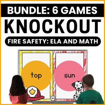Preview of Fire Safety Math and Literacy Games for Fire Safety Week - Fire Safety Knockout