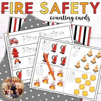 Preview of Fire Safety Number Tracing Cards for Preschoolers 1-10