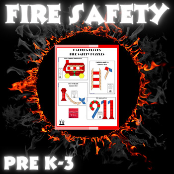 Preview of Fire Safety Pattern Block Mat Printables & Worksheets