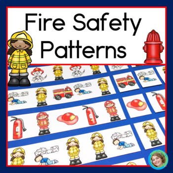 Preview of Fire Safety Patterns Math Center with AB, ABC, AAB & ABB Patterns