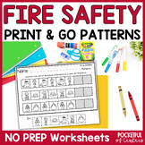 Fire Safety Patterns Worksheets | Cut & Glue