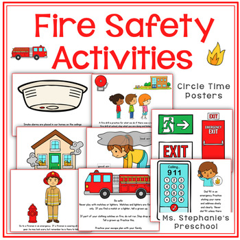 Fire Safety Preschool Circle Time Posters by Ms Stephanies Preschool