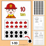 Fire Safety Ten Frame Cards Firefighter Math Mat Counting 