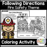 Fire Safety Themed Following Directions Coloring Set