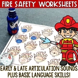 Fire Safety Themed Speech and Language Worksheets