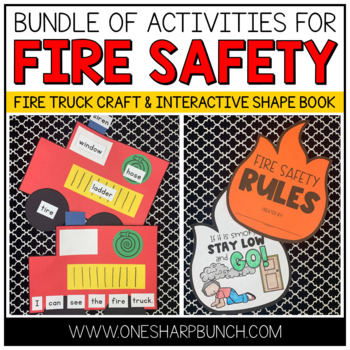 Preview of Fire Safety Week Bundle | Fire Safety Crafts | Fire Truck Craft