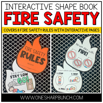 Preview of Fire Safety Week Craft | Fire Safety Rules Interactive Shape Book