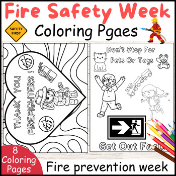 Fire Safety Week - Fire Prevention Week Coloring Pages No Prep Activities