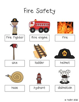 Fire Safety Word Cards and Word Walls {in English and Spanish} | TPT