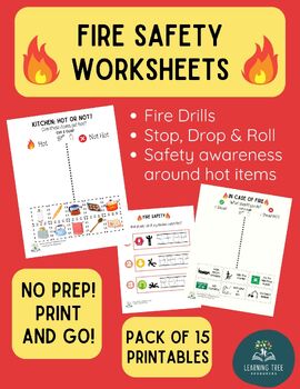 Preview of Fire Safety Worksheets (pack of 15 printables)