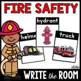 Fire Safety Write the Room Word Cards with Real Pictures f