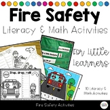 Fire Safety Prevention Literacy Math Activities Center Printables