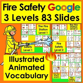 Fire Safety for Google Slides Distance Learning with Animated Vocabulary