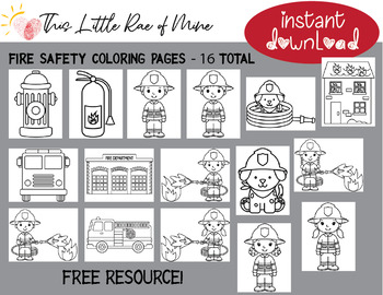 Preview of Fire Safety - free - coloring page - kids craft - Fire Prevention week