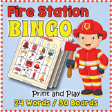Fire Station and Safety BINGO & Memory Matching Card Game 