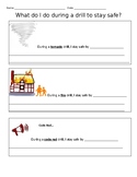 Fire, Tornado, and Code Red (Intruder) Drills Writing Activity