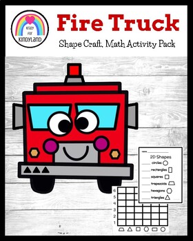 Preview of Fire Truck Shape Craft: Graphing, Counting Math Activity for Fire Safety Centers