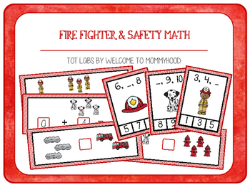 Preview of Fire fighter math printables pack