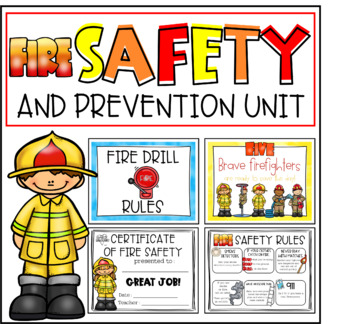 Preview of Fire safety and prevention, fire drill, Stop - drop - roll, & 2 emergent readers