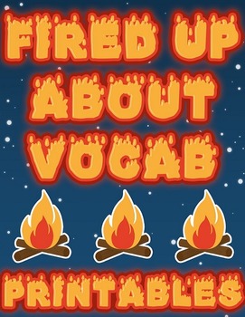 Preview of Fired Up About Vocab Word Wall Signs (Editable!) - Freebie!