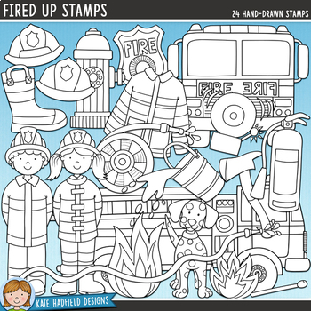 Firefighter Clip Art by Kate Hadfield Designs | Teachers Pay Teachers