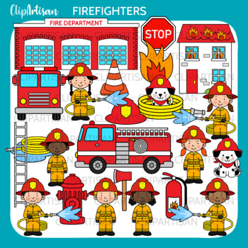 Preview of Firefighter Clip Art, Fire Truck