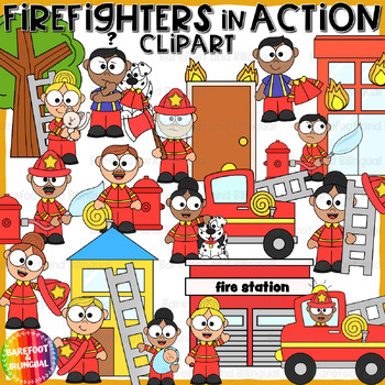 Preview of Firefighter Clipart - Firefighters in Action