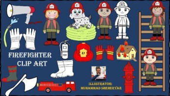 Preview of Firefighter Clipart (For Personal and Commercial Use)
