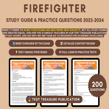 Preview of Firefighter Exam 2023-2024 Study Guide - Exam Prep for Aspiring Firefighters