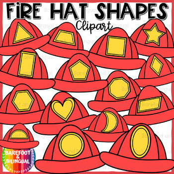 Preview of Firefighter Hat Clipart - Shape Clipart Set