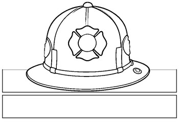 Preview of Firefighter Hat Headband Crown -Fire Prevention Week Activity Coloring Page