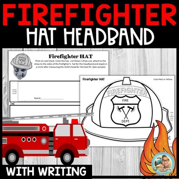 Firefighter Hat Headband Fire Safety Week by Teacher's Brain - Cindy Martin