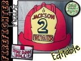 Firefighter Helmet Hat Craft (editable)