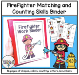 Firefighter Matching and Counting Binder (Colors, Letters,