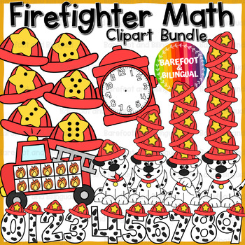 Preview of Firefighter Math Clipart Mini Bundle