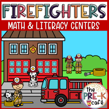 Preview of Firefighter Math Phonics Letters and Literacy Center Activities | Community