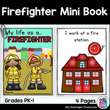 Preview of Firefighter Mini Book for Early Readers - Careers and Community Helpers