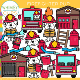 Firefighter Pup Clip Art - Fire Safety and Community Helpe