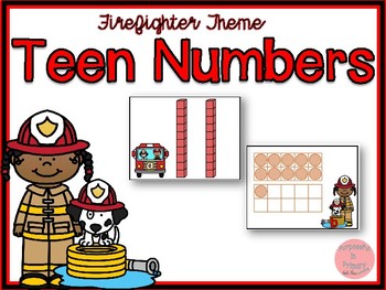 Preview of Firefighter Theme Teen Numbers