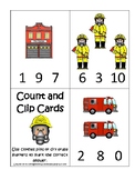 Firefighter Themed Count and Clip Printable Preschool Math