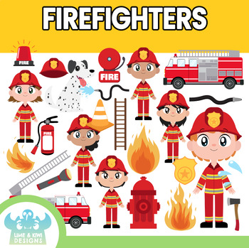 Preview of Firefighters Clipart (Lime and Kiwi Designs)
