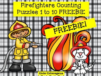 Preview of Firefighters Counting Puzzles 1-10 FREEBIE!