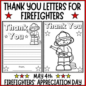 Preview of Firefighters Day - Thank You Firefighter Letters and Coloring