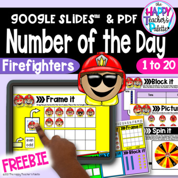 Preview of Firefighters Number of the Day Drag and Drop for Google Slides™ PDF 