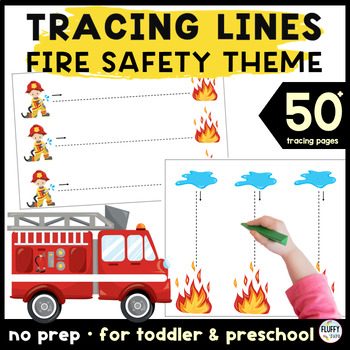 fire safety activities preschool and toddler tracing lines worksheets