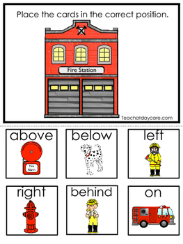 firefighters themed positional game printable preschool curriculum game