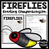 Fireflies Informational Reading Comprehension Worksheet In