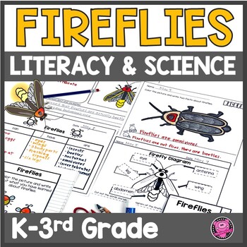 Preview of Fireflies Printable Activities - Fireflies Fact Books Research & Writing