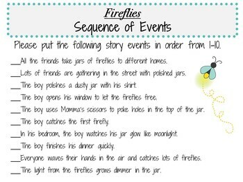 Fireflies By Julie Brinckloe A Complete Literature Study Tpt